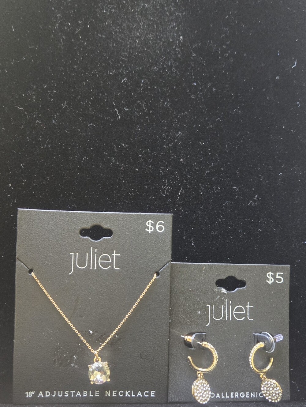 Juliet Gold-Tone Crystal Pendant Necklace And Earrings - Gold